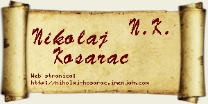 Nikolaj Košarac vizit kartica
